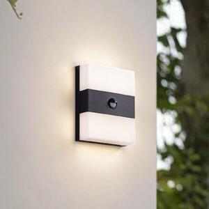 PRIOS Priză LED pentru exterior Teekon, antracit, senzor, IP44, Negru, Oțel inoxidabil, Modern