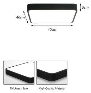 Brilagi - Plafonieră LED POOL SQUARE LED/36W/230V 40x40 cm neagră