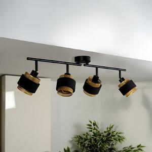 OSRAM Plafonieră Decor Spot Hornet, 4 becuri, negru/auriu, Negru, Camera de zi / sufragerie, Țesătură / Textil, Modern