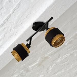 OSRAM Plafonieră Decor Spot Hornet, 2 becuri, negru/auriu, Negru, Camera de zi / sufragerie, Țesătură / Textil, Modern