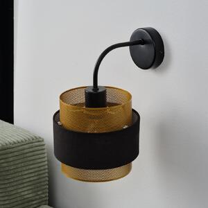 OSRAM Aplică Decor Hornet, 1 bec, negru/auriu, E27, reglabil, Negru, Camera de zi / sufragerie, Țesătură / Textil, Modern