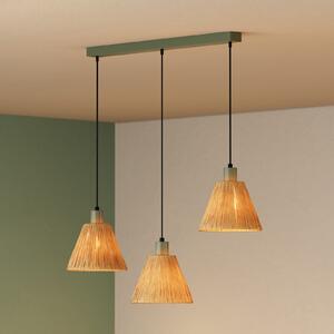 OSRAM Lampă suspendată Decor Raffia, 3 becuri lungi, rafia, naturală, reglabil, Maro / Rugină, Camera de zi / sufragerie, Altele, Casă de țară / Rustic