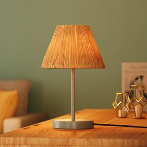 OSRAM Lampa de masă Decor Raffia, 1 bec, rafia, culoare naturală, E27, Maro / Rugină, Camera de zi / sufragerie, Metal, Casă de țară / Rustic