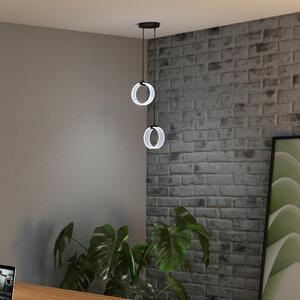 OSRAM Lampă suspendată LED Decor Circle, 2 becuri, CCT, negru, Negru, Camera de zi / sufragerie, Plastic, Modern