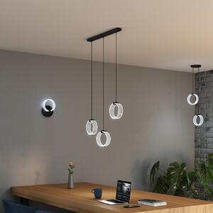 OSRAM Lampă suspendată LED Decor Circle, 3 becuri lungă, CCT, negru, Negru, Camera de zi / sufragerie, Plastic, Modern