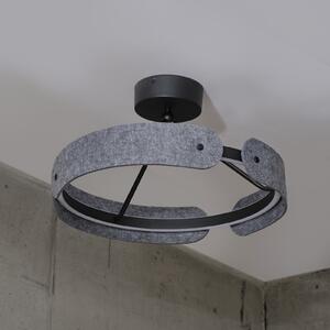 OSRAM Plafonieră LED Decor Curve Felt, gri, pâslă, 3.000 K, Gri, Camera de zi / sufragerie, Țesătură / Textil, Modern