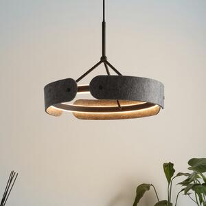 OSRAM Lampă suspendată LED Decor Curve Felt, gri, pâslă, 3.000 K, Gri, Camera de zi / sufragerie, Țesătură / Textil, Modern