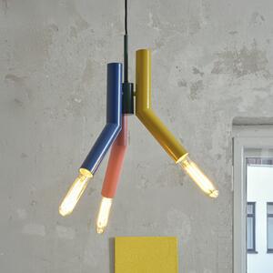 OSRAM Lampă suspendată Decor Straw, 3 becuri, oțel, colorată, E27, reglabil, Multicolor, Camera de zi / sufragerie, Metal, Modern