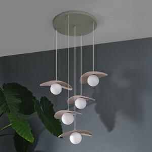 OSRAM Lampa suspendată Decor Pearl, 5 becuri, bej, pâslă, G9, reglabil, Bej, Camera de zi / sufragerie, Țesătură / Textil, Modern