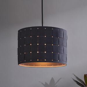 OSRAM Lampă suspendată Decor Felt Weaving, Ø 28 cm, gri, pâslă E27, reglabil, Gri, Camera de zi / sufragerie, Țesătură / Textil