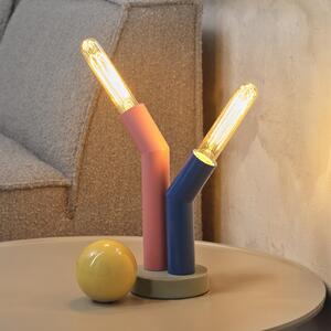 OSRAM Lampa de masă Decor Straw, 2 becuri, colorată, oțel, E27, Multicolor, Camera de zi / sufragerie, Metal, Modern