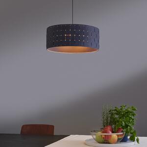 OSRAM Lampă suspendată Decor Felt Weaving, Ø 48 cm, gri, pâslă E27, reglabil, Gri, Camera de zi / sufragerie, Țesătură / Textil