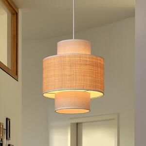 OSRAM Lampă suspendată Decor Wrap Cylinder, bej, rafia, in, reglabil, Bej, Camera de zi / sufragerie, Țesătură / Textil, Casă de țară / Rustic