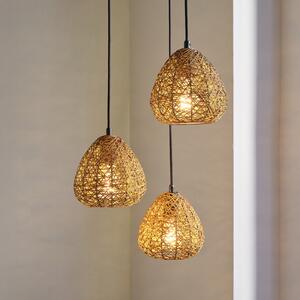 OSRAM Lampă suspendată Decor Paper Drop, 3 becuri rotunde, bej, E27, reglabil, Bej, Camera de zi / sufragerie, Hârtie / Carton, Casă de țară / Rustic