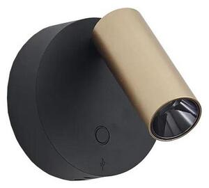 Ideal Lux - Aplica spot de perete ELF, LED dimmabil, 3W, 230V, CRI 95, auriu/negru