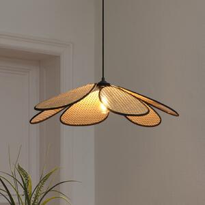 OSRAM Lampă suspendată Decor Rattan Daisy, Ø 69 cm, bej, E27, reglabil, Bej, Camera de zi / sufragerie, Lemn, Mediterană