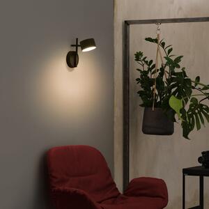 OSRAM Aplică LED Decor Kyoto, negru, dimabil, cu ștecher, reglabil, Negru, Camera de zi / sufragerie, Aluminiu, Modern