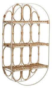 Etajera de perete, din metal si rattan, 3 rafturi Roseraie