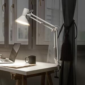 OSRAM Lampa cu clemă LED Office Line Desk Retro, albă, 3.000 K, reglabil, Alb, Studiu / Birou, Metal
