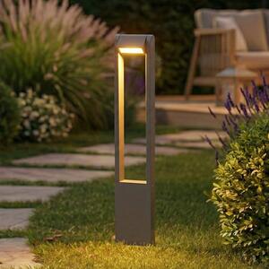 Lindby Bornă luminoasă LED pentru alee Meloni, antracit, 65 cm, IP65 rotativă, Negru, Aluminiu, Modern