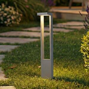 Lindby Bornă luminoasă LED Lonete, gri piatră, înălțime 65 cm, IP65, Gri, Aluminiu, Modern
