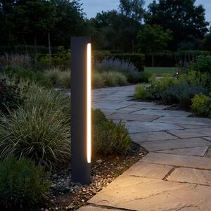 Lucande Bornă luminoasă LED pentru iluminat exterior Celiora, 80 cm, antracit,, Negru, Aluminiu, Modern