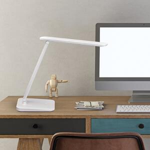 Maul Lampă de masă cu baterie MAULsally, albă, CCT, dimabil, înălțime 34 cm, reglabil, Alb, Studiu / Birou, Plastic