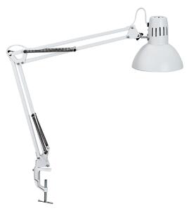 Maul Lampă cu clemă LED MAULstudy, albă, oțel, înălțime 44 cm, E27, Alb, Studiu / Birou, Metal, Birou de masă