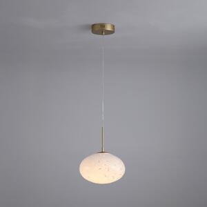 Searchlight Lampă suspendată LED Confetti, Ø 25 cm, auriu/alb, sticlă, reglabil, Auriu / Alamă, Camera de zi / sufragerie, Sticlă, Modern