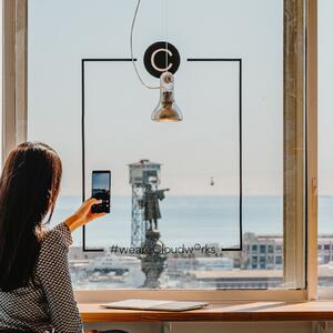 MARSET Lampa suspendată Atlas, 2.700 K, Ø 11 cm, transparentă, Transparent, Camera de zi / sufragerie, Plastic, Modern