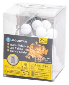 Aigostar-LED Ghirlandă LED de exterior 25xLED/3xAA/8 funcții 2,8 m IP44 alb cald