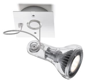 MARSET Spot de perete Atlas, 2.700 K, Ø 11 cm, transparent, Transparent, Camera de zi / sufragerie, Plastic, Modern