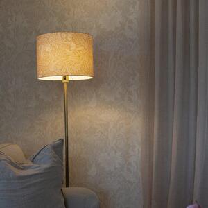 PR Home Lampadar Amy, galben/auriu, înălțime 150 cm, textil, E27, Auriu / Alamă, Camera de zi / sufragerie, Țesătură / Textil
