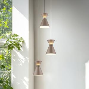Helestra Lampă suspendată LED LUK, 3 becuri, maro, dimabil, reglabil, Maro / Rugină, Bucătărie, Aluminiu