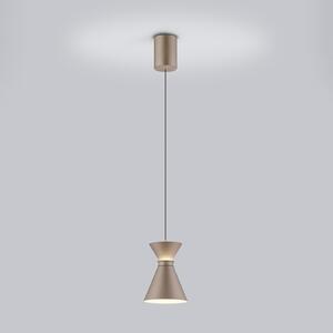 Helestra Lampă suspendată LED LUK, maro, 1 bec, dimabil, reglabil, Maro / Rugină, Bucătărie, Aluminiu
