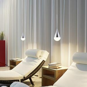 Helestra Lampă suspendată LED DUC, crom, IP44, Ø 7 cm, reglabil, Metalic, Baie, Aluminiu, Modern