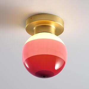 MARSET aplică de perete LED Dipping Light A2, roșu burgund/alamă, reglabil, Roșu, Camera de zi / sufragerie, Metal, Design, glob