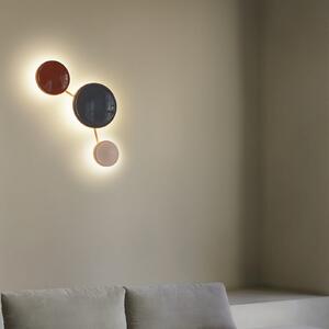 MARSET Aplică LED Caramel, maro, Ø 28 cm, TRIAC, sticlă, reglabil, Maro / Rugină, Camera de zi / sufragerie, Sticlă, Design