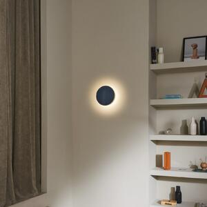 MARSET aplică de perete LED Caramel, albastru, Ø 38 cm, TRIAC, sticlă, reglabil, Albastru, Camera de zi / sufragerie, Sticlă, Design