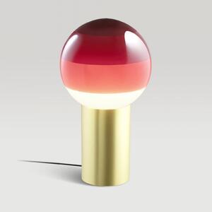 MARSET Lampa de masă Dipping Light, înălțime 22 cm, roșu/alamă, Roșu, Camera de zi / sufragerie, Sticlă, Design