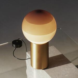 MARSET Lampa de masă Dipping Light, înălțime 22 cm, crem/alamă, Bej, Camera de zi / sufragerie, Sticlă, Design