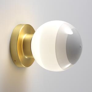 MARSET aplică de perete LED Dipping Light A2, alb/auriu, reglabil, Gri, Camera de zi / sufragerie, Metal, Design, glob
