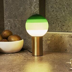 MARSET Lampa de masă Dipping Light, înălțime 22 cm, verde/alamă, Verde, Camera de zi / sufragerie, Sticlă, Design