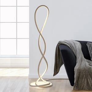 Paul Neuhaus lampadar LED Twist, culoare nisip, înălțime 143 cm, reglabil, Bej, Camera de zi / sufragerie, Aluminiu, Modern
