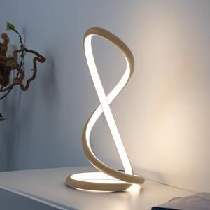 Paul Neuhaus Lampă de masă LED Twist, culoare nisip, înălțime 42 cm, reglabil, Bej, dormitor, Aluminiu, Modern