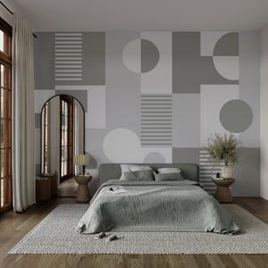 Fototapet Model geometric gri și alb, Fototapet moderne, Fototapet populare, w02916 - Tapeko.ro