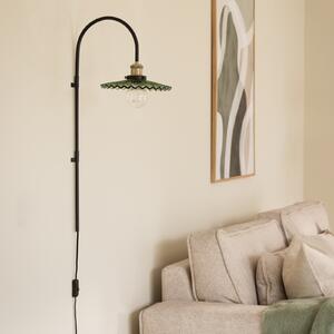 Globen Lighting aplică de perete COBBLER, verde, înălțime 75 cm, sticlă, Negru, Camera de zi / sufragerie, Sticlă, Design