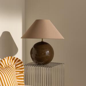Globen Lighting Lampă de masă IRIS, maro, înălțime 45 cm, Maro / Rugină, Camera de zi / sufragerie, Țesătură / Textil, Scandinavă