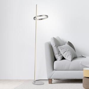 JUST LIGHT. GmbH lampadar LED Ritus argintiu fier Dimabil 3.000 K, reglabil, Metalic, Camera de zi / sufragerie, Metal, Modern