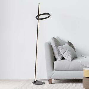 JUST LIGHT. GmbH lampadar LED Ritus negru fier dimabil 3.000 K, reglabil, Negru, Camera de zi / sufragerie, Metal, Modern